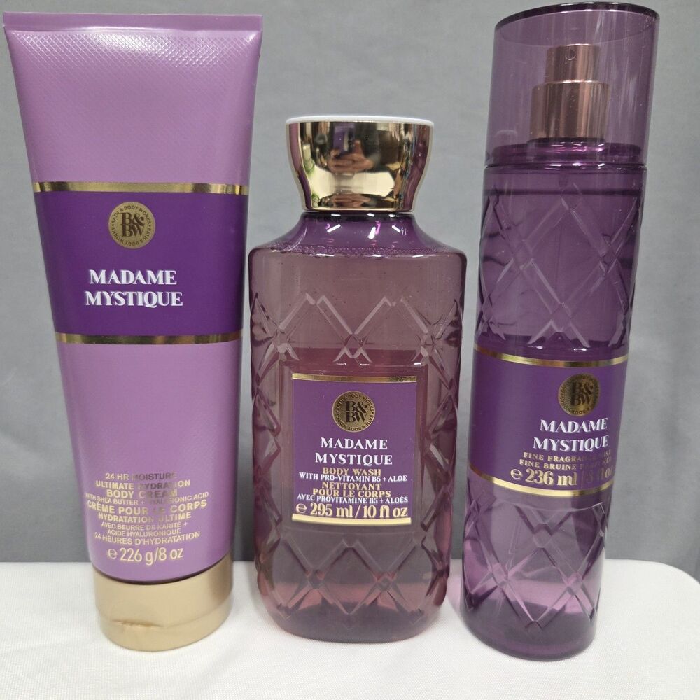 Bath & Body Works Everyday Luxuries MADAME MYSTIQUE Mist, Body Cream & Body Wash